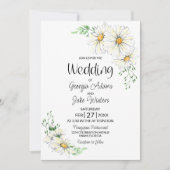 Invitation Mariage blanc de marguerites (Devant)