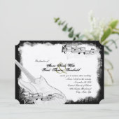 Invitation Mariage blanc de musique de noir génial de guitare (Debout devant)