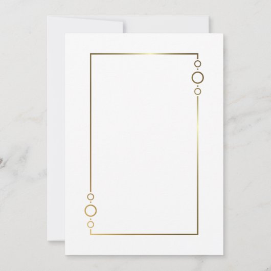 Invitation Mariage blanc de texte or moderne (Dos)