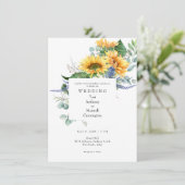 Invitation Mariage blanc de tournesol aquarelle (Debout devant)