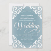 Invitation Mariage blanc dentelle (Devant)