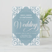 Invitation Mariage blanc dentelle (Debout devant)