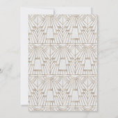 Invitation mariage blanc d'or des années 20 Royal Fleur-de-Li (Dos)