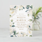 Invitation Mariage blanc doux et élégant (Debout devant)