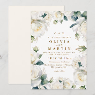 Invitation Mariage blanc doux et élégant