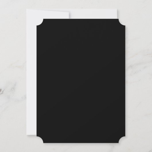 Invitation Mariage blanc du coin de billet noir clair (Dos)