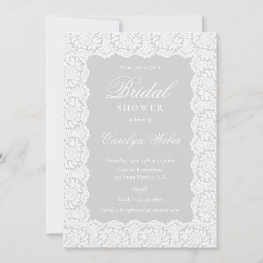 Invitation Mariage Blanc en Dentelle (Devant)
