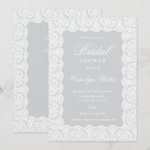 Invitation Mariage Blanc en Dentelle (Devant / Derrière)