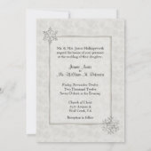 Invitation Mariage blanc et argenté d'hiver de flocon de (Dos)