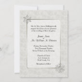 Invitation Mariage blanc et argenté d'hiver de flocon de (Dos)