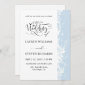 Invitation Mariage Blanc Et Bleu Clair Personnalisé (Devant / Derrière)