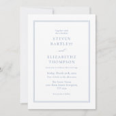 Invitation Mariage blanc et bleu foncé (Devant)