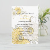Invitation Mariage blanc et jaune de la marguerite de l'autru (Debout devant)