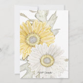 Invitation Mariage blanc et jaune de la marguerite de l'autru (Dos)