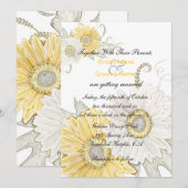 Invitation Mariage blanc et jaune de la marguerite de l'autru (Devant / Derrière)