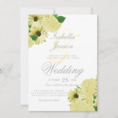 Invitation Mariage blanc et Mariage jaune pastel (Devant)