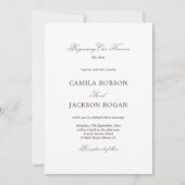 Invitation Mariage Blanc et Marron (Devant)