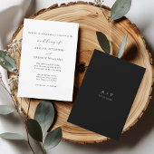 Invitation Mariage blanc et noir classique minimal