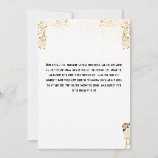 Invitation Mariage blanc et or (Dos)