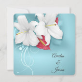 Invitation Mariage blanc et rouge Lily (Devant)