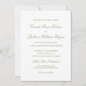 Invitation Mariage Blanc et Vert (Devant)