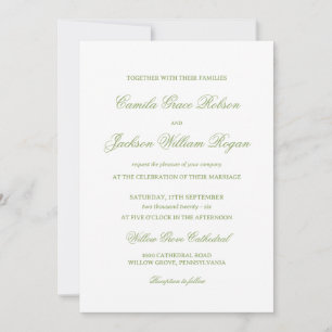 Invitation Mariage Blanc et Vert