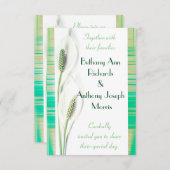 Invitation Mariage blanc et vert de zantedeschia (Devant / Derrière)