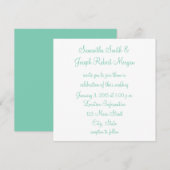 Invitation Mariage Blanc et Vert Moussu (Devant / Derrière)