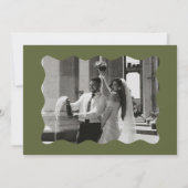Invitation Mariage Blanc et Vert Olive Ancienne Fortune (Dos)