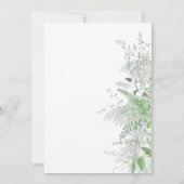 Invitation Mariage Blanc Feuillage Vert de Fougère Rustique (Dos)