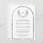 Invitation Mariage blanc Feuille de Silver Laurel (Devant)
