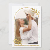 Invitation Mariage blanc Feuille Gold Laurel Wreath (Dos)