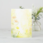 Invitation Mariage blanc fleuri orange et jaune (Debout devant)