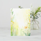 Invitation Mariage blanc fleuri orange et jaune (Debout devant)