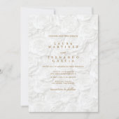 Invitation Mariage Blanc Floral (Devant)