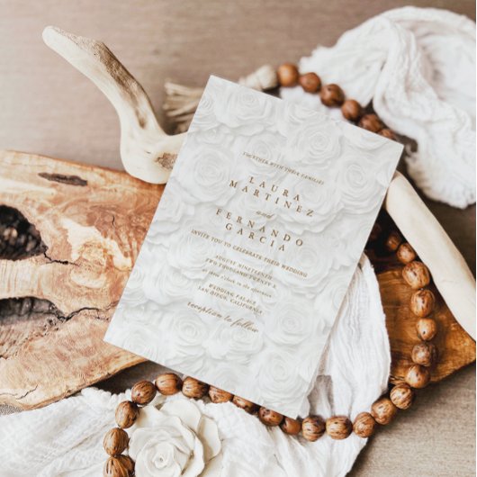 Invitation Mariage Blanc Floral