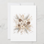 Invitation Mariage Blanc Floral de Noël (Dos)