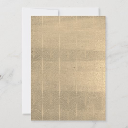 Invitation Mariage blanc Gold Ginkgo Leaf (Dos)