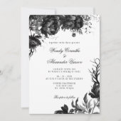 Invitation Mariage blanc gothique classique (Devant)