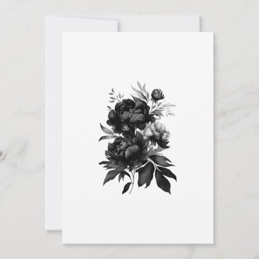 Invitation Mariage blanc gothique classique (Dos)