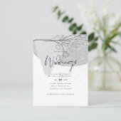 Invitation Mariage blanc gris Abstrait Inviter Budget faible (Debout devant)