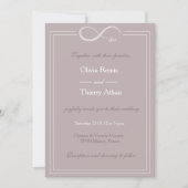 Invitation Mariage blanc gris clair unique signe d'infini (Devant)