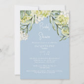 Invitation Mariage Blanc Hydrangea Ciel Bleu (Devant)