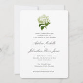 Invitation Mariage blanc Hydrangea Grandmillennial En vichy (Devant)