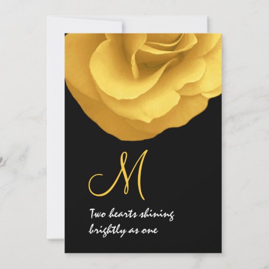 Invitation Mariage blanc jaune Rose Modèle (Dos)