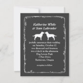Invitation Mariage blanc Labrador Retriever Chien Silhouettes (Devant)