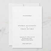 Invitation Mariage blanc minimaliste contemporain (Devant)