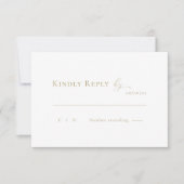 Invitation Mariage blanc minimaliste moderne RSVP (Devant)