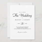 Invitation Mariage blanc minimaliste simple (Devant)