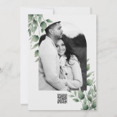 Invitation Mariage Blanc Moderne avec un Minimum de Feuillage (Dos)